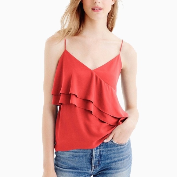 J Crew Drapery Ruffle Cami Top - Picture 1 of 6